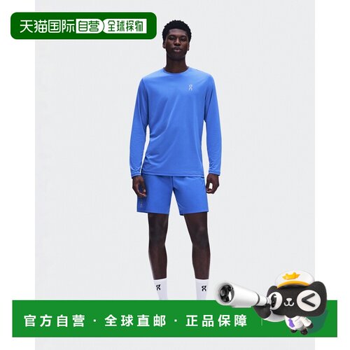 欧洲直邮自营On昂跑 Core男士电光蓝聚酯纤维弹性纤维长袖T恤上衣