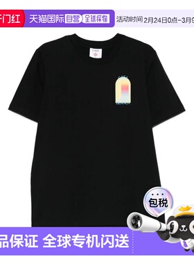 1h可退 香港直邮Casablanca 男士 L`ARCHE 黑色棉质T恤 MSP26JTS0