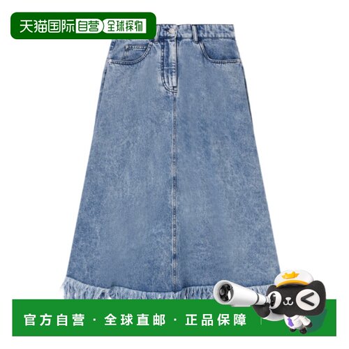香港直邮Emporio Armani 复古牛仔流苏中长裙 EW003500AF21085