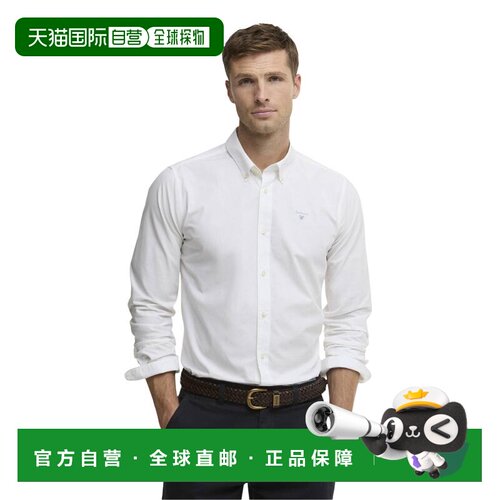 1h可退 香港直邮Barbour 男士衬衫 MSH5753WH11 SS2026 白色 长袖