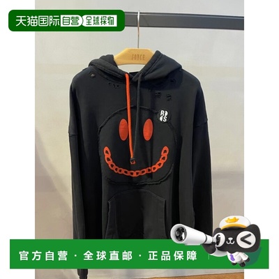 1h可退 香港直邮Raf Simons 拉夫 西蒙 男士 黑色连帽卫衣 224164