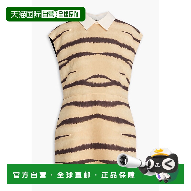 香港直邮Valentino 华伦天奴 女士 虎纹羊毛混纺绉纱连体衣 B3VE1