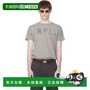 拉夫 7829 香港直邮ralph rrl 灰色徽标 T恤 男士 lauren 劳伦RRL