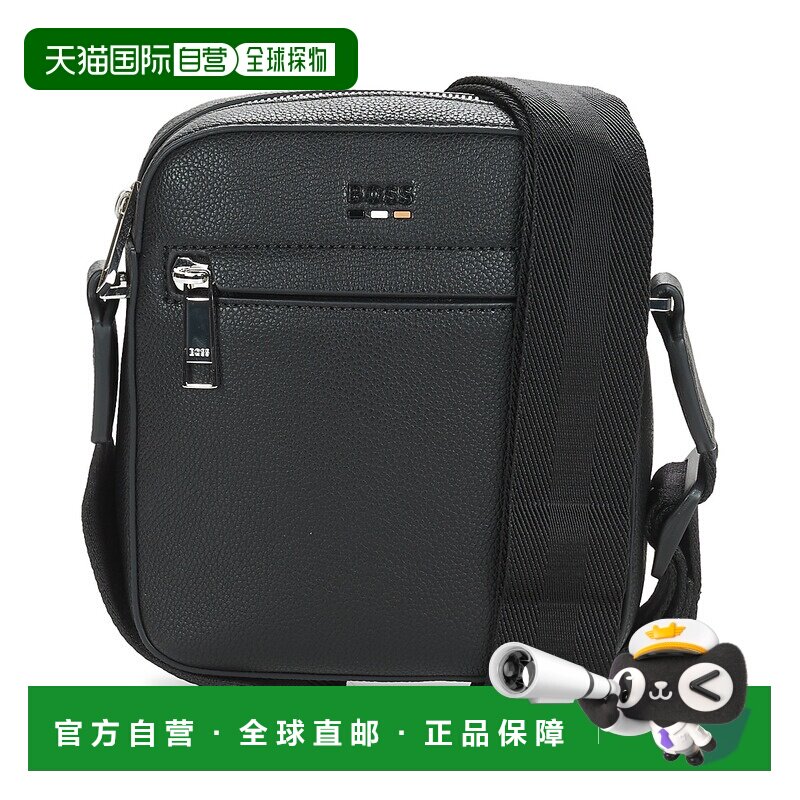 欧洲直邮BOSS 男士 RAY NS ZIP 斜挎包 黑色新款休闲男包单肩包