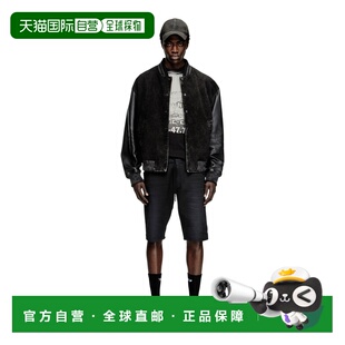 自营欧洲直邮Diesel迪赛 JoggJeans男士黑色棉质休闲短裤裤子
