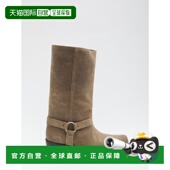香港直邮GOLDEN GOOSE 女士 1h可退 高筒骑士绒面革靴子 GWF01057