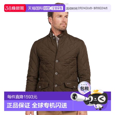 1h可退 香港直邮barbour 巴伯尔 男士 Lutz 绗缝外套 green绿色