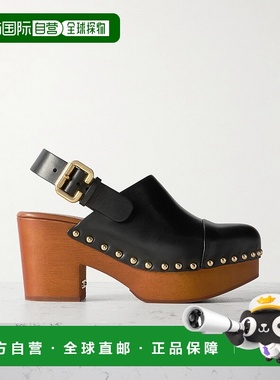 1h可退 香港直邮Chloe 蔻依 女士 Jeannette 铆钉皮质露跟防水台