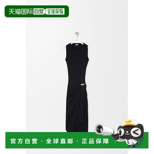 连衣 女士黑色棉不对称垂坠无袖 自营1h可退 欧洲直邮Loewe罗意威
