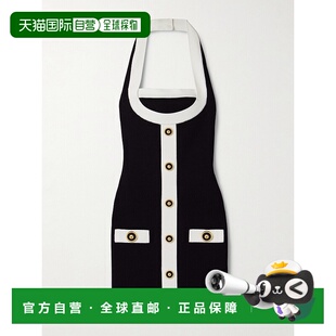 香港直邮Balmain 巴尔曼 女士 双色挂脖针织连衣裙 EF1R2390KH99