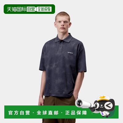 自营欧洲直邮Carhartt WIP Painter男士藏青色棉质水洗Polo衫