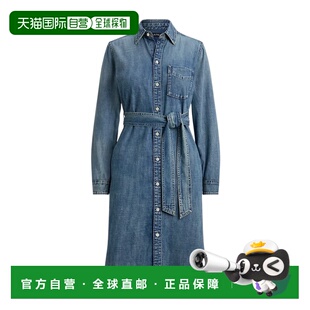 1h可退 香港直邮Ralph Lauren 腰带衬衫牛仔连衣裙 100078496