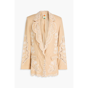 外套 1h可退 321920KHAKI 刺绣亚麻西装 女士 香港直邮FARM RIO