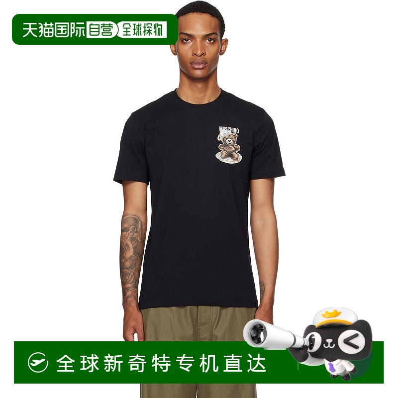 1h可退 香港直邮Moschino 莫斯奇诺 男士 黑色 Teddy Bear T 恤 2