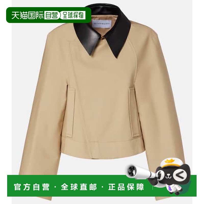 1h可退 香港直邮Givenchy 纪梵希 女士 短款棉质羊毛双排扣大衣