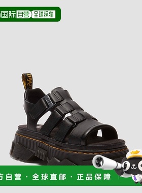 自营欧洲直邮DrMartens马丁大夫 Mattison女士黑色三绑带凉鞋厚底