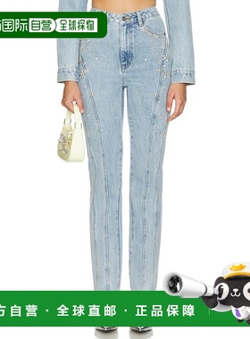 1h可退 香港直邮Self-Portrait 女士 水晶精饰牛仔裤 PF24829PBL