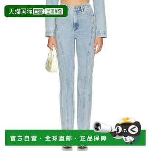 1h可退 香港直邮Self-Portrait 女士 水晶精饰牛仔裤 PF24829PBL
