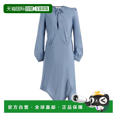 香港直邮Lemaire 女士 Bias 摺痕斜纹布中长连衣裙