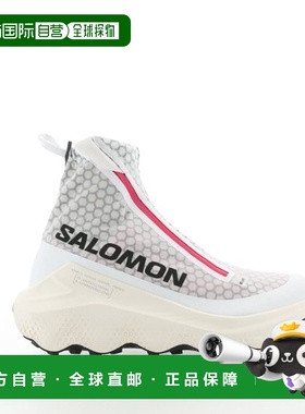 自营欧洲直邮SALOMON S/LAB白色/红色网布高帮跑鞋男女通用