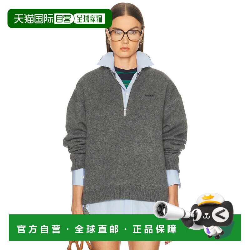 1h可退 美国直邮Miu Miu 缪缪 女士 F.12 羊绒半拉链毛衣 MMR467