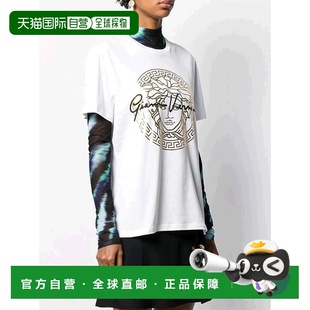 香港直邮Versace A85760A228806A3272 logo印花T恤