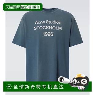 男士 1h可退 艾克妮 香港直邮Acne 徽标棉质麻纤维T恤 Studios