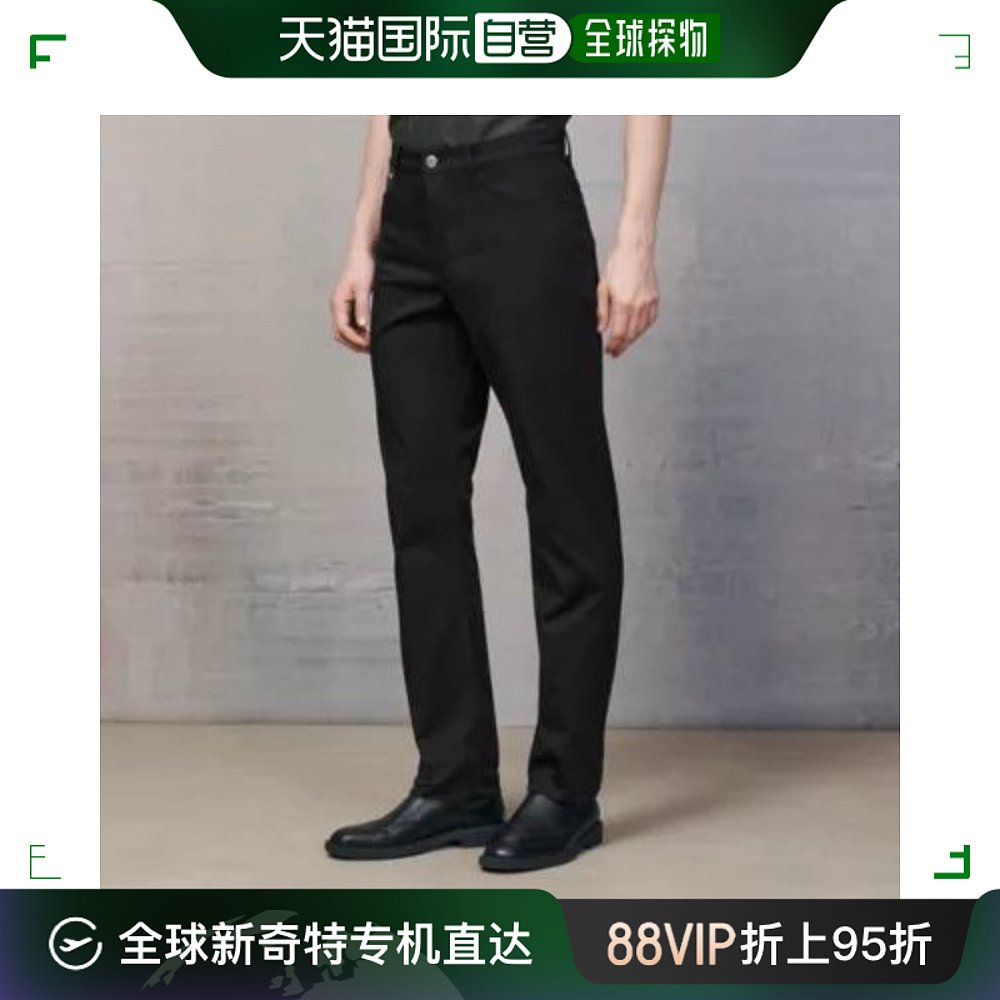 欧洲直邮hermes爱马仕黑色徽标修身牛仔裤