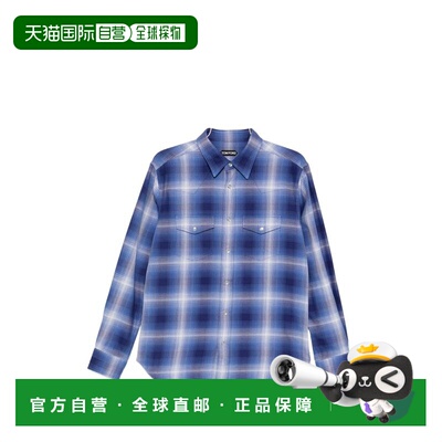 1h可退 香港直邮Tom Ford 汤姆 福特 男士 蓝色衬衫 HDS001FMC305