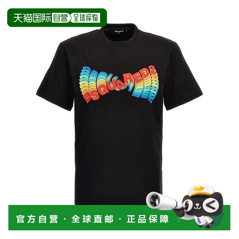 1h可退 香港直邮Dsquared2 二次方 男士 標誌印花圓領 T 卹 S74GD