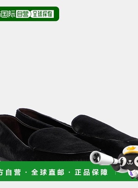 1h可退 香港直邮KHAITE 女士 Monroe 小牛毛乐福鞋 black黑色 舒