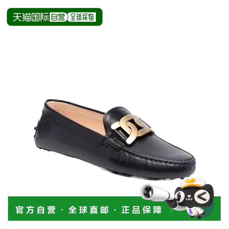 香港直发TOD'S 托德斯女士黑色皮质浅口乐福鞋简约XXW00G0DE50NHV
