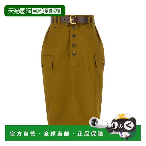 1h可退 香港直邮Saint Laurent 圣罗兰 女士 腰带环半身裙 785392