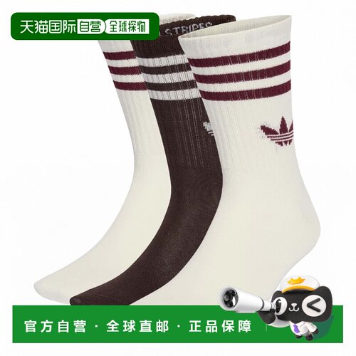 香港直邮Adidas 男士 3S CREW S 3P 袜子 KD8253 white白色 舒适