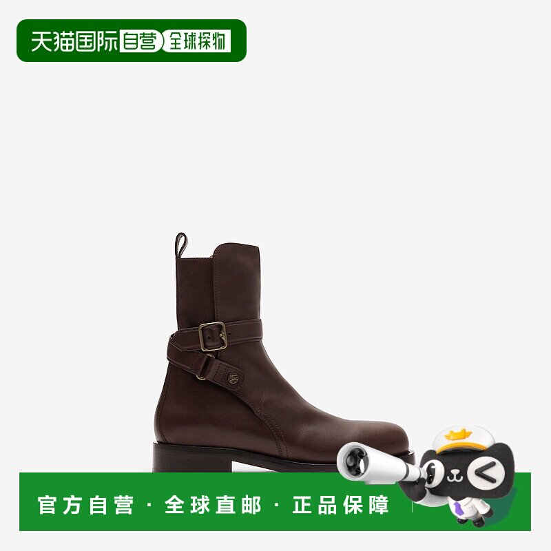 欧洲直邮Burberry (2025 新品) 皮革 Ledger 骑士靴男鞋短靴