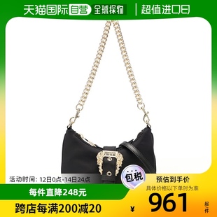 Couture女士logo扣环黑色单肩包20x2x9cm 欧洲直邮Versace Jeans