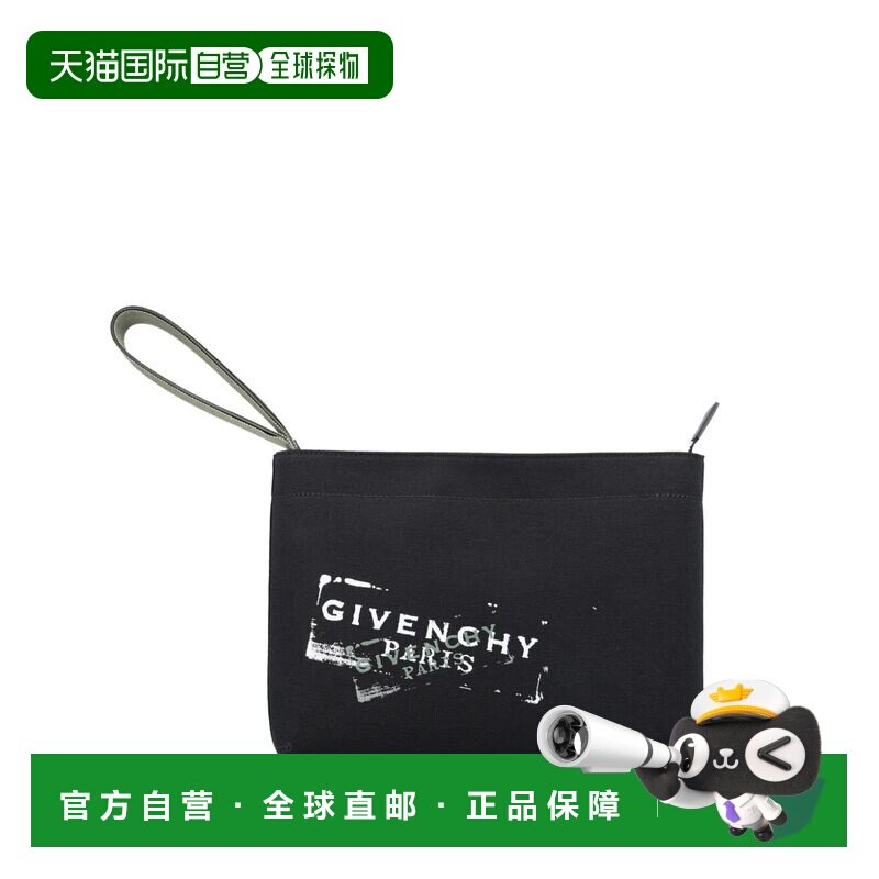 香港直邮GIVENCHY 男士化妆包 BK60FVK21H001 CO 黑色 印花logo手
