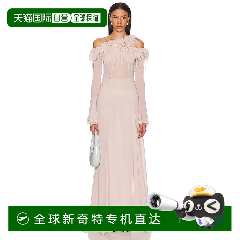1h可退 香港直邮Blumarine 蓝色情人 女士 透视长款连衣裙 P544A2