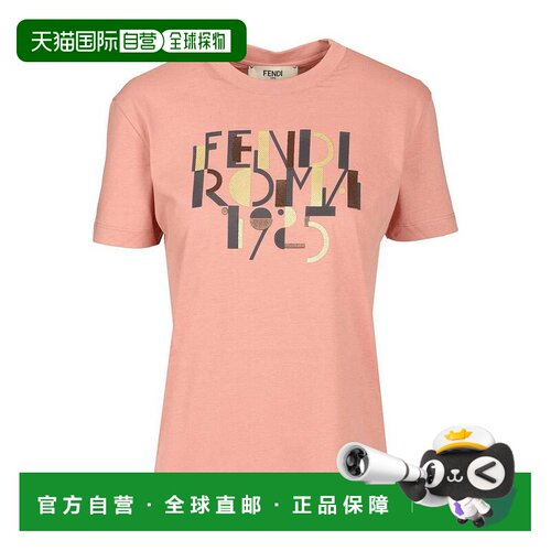 香港直邮FENDI 女士T恤 FS7254AVF9F1T6NPINK AW2025 粉红色