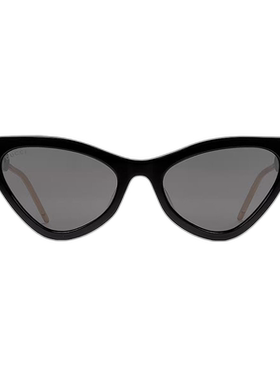 自营GUCCI/古驰 女款黑色醋纤猫眼造型镜框灰色镜片太阳镜