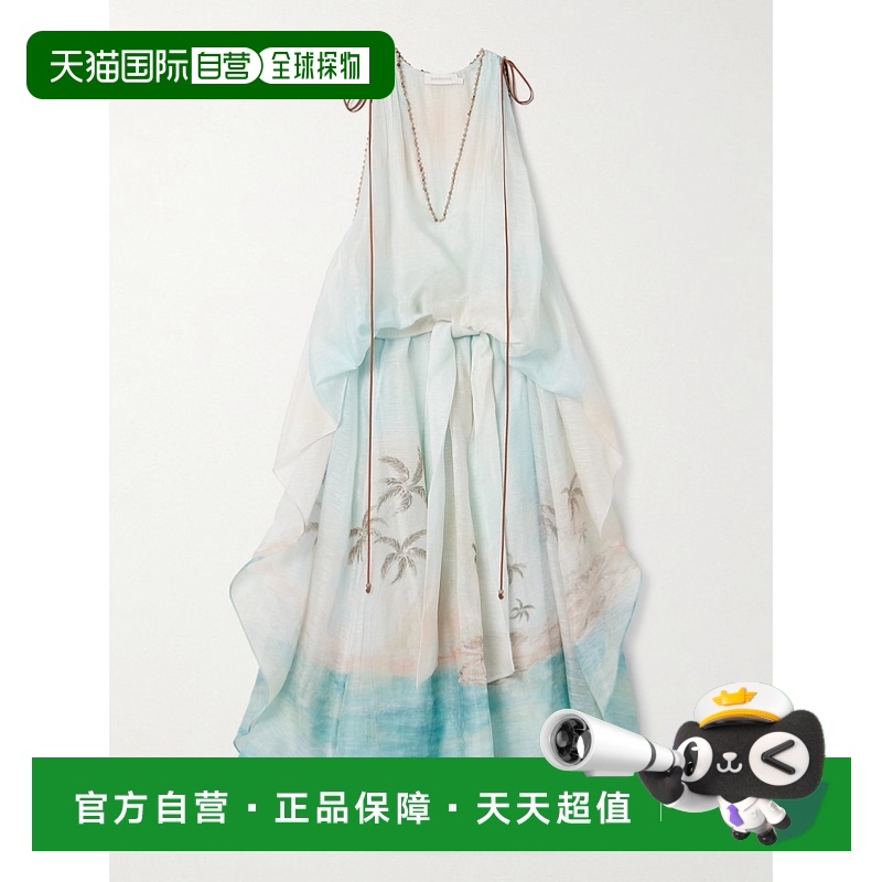 1h可退 香港直邮ZIMMERMANN 女士 V 领连衣裙 2921DS251B新款亚麻