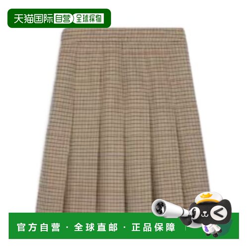 香港直邮Celine 百褶格纹羊毛半身裙 RJ02V450Z.【付后1h可退】