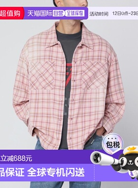 1h可退 香港直邮Represent 男士 QUARTZ 格纹法兰绒衬衫 MLM10010