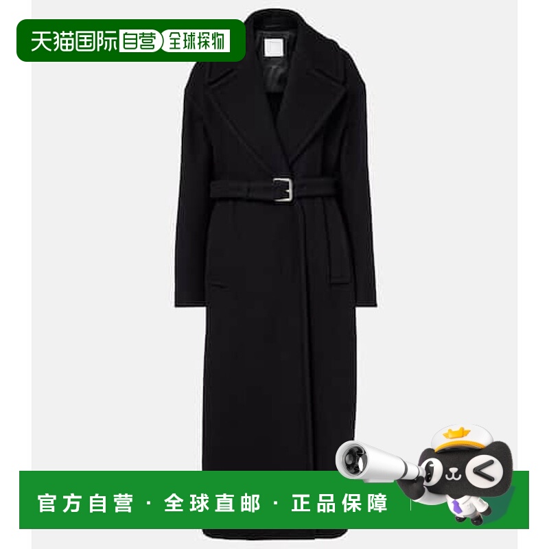 1h可退 香港直邮Sportmax 斯宝麦斯 女士 斑马纹初剪羊毛裹式大衣