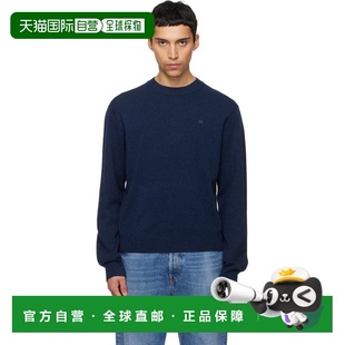 1h可退 香港直邮Acne Studios 艾克妮 男士 海军蓝徽标贴饰毛衣 C