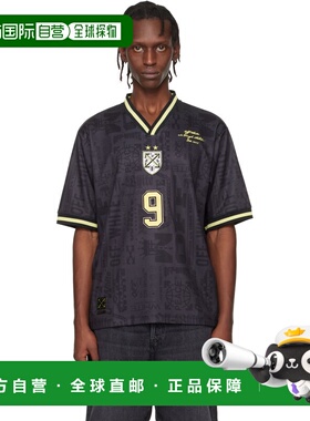 1h可退 香港直邮off-white 男士 黑色 Multilogo Soccer T恤 OMAD