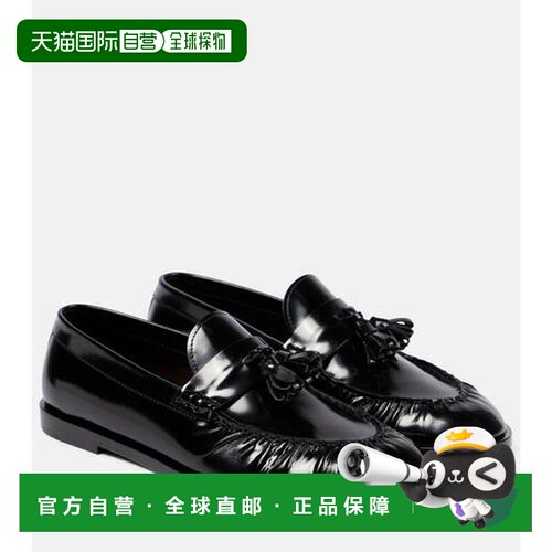 香港直邮The Row 女士 漆皮乐福鞋 BLACK黑色 时尚舒适一脚蹬女鞋