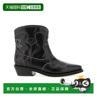 1h可退 香港直邮25FW 'Low Shaft Embroidered Western' 踝靴 Wom