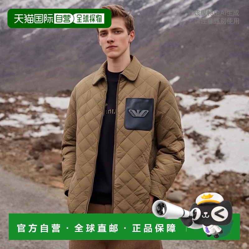 1h可退 香港直邮Emporio Armani阿玛尼男士绗缝棉服夹克外套