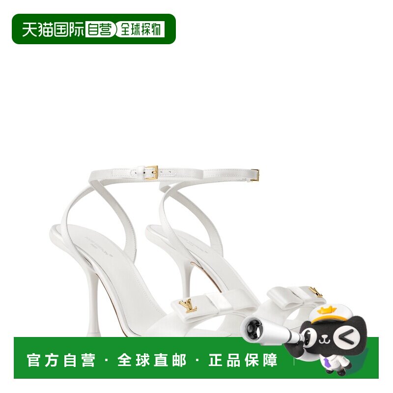 自营欧洲直邮LV路易威登 女士缎面白色细高跟凉鞋高跟鞋女鞋